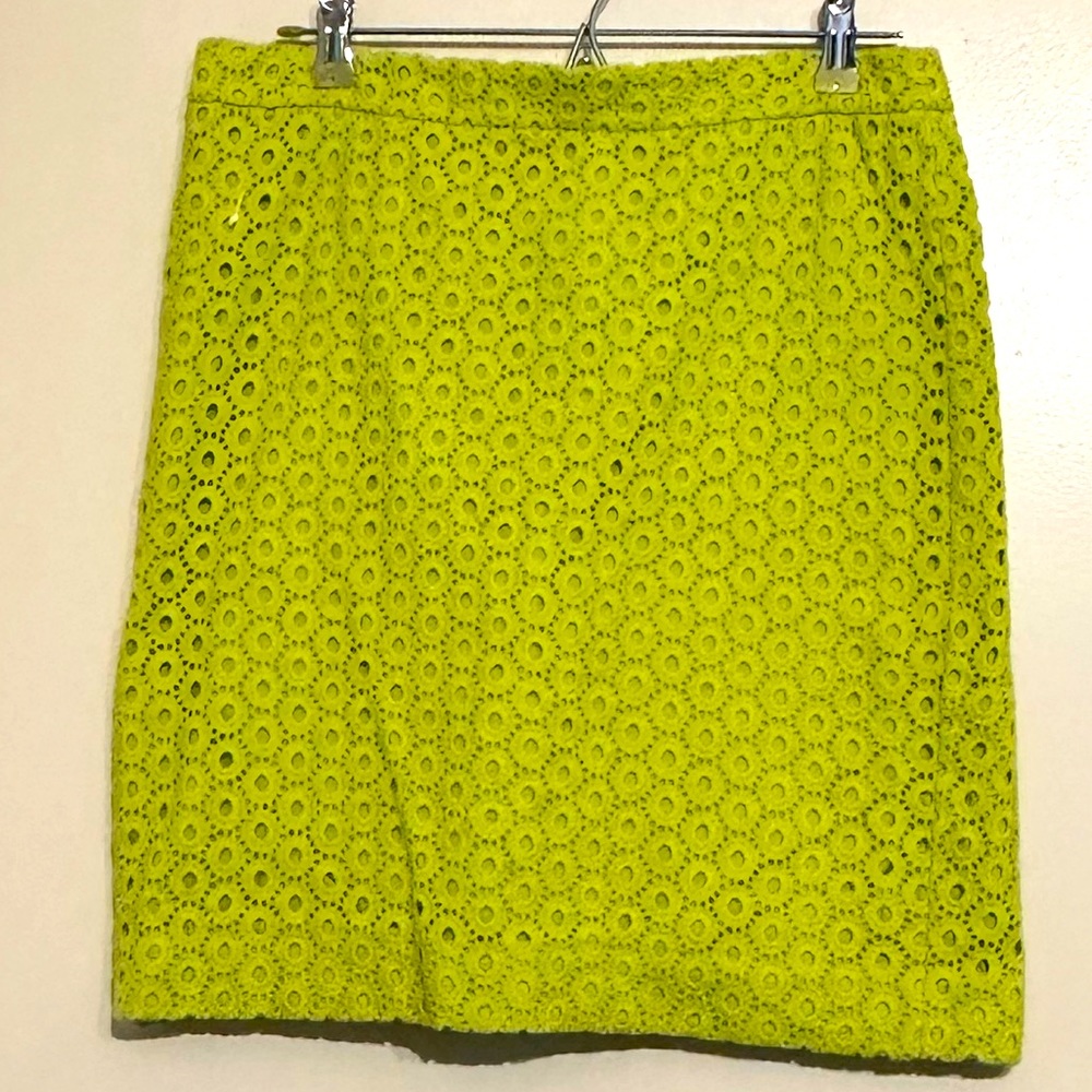 J. Crew Eyelet Pencil Skirt Size 10